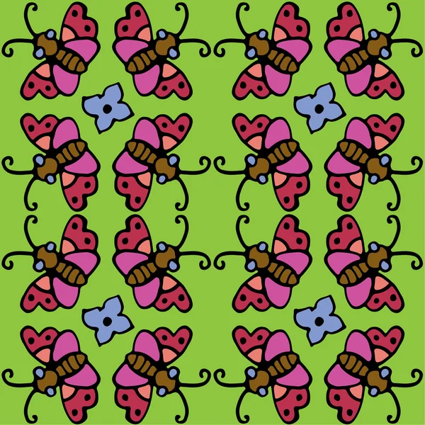 Patrón de mariposa de color — Vector de stock