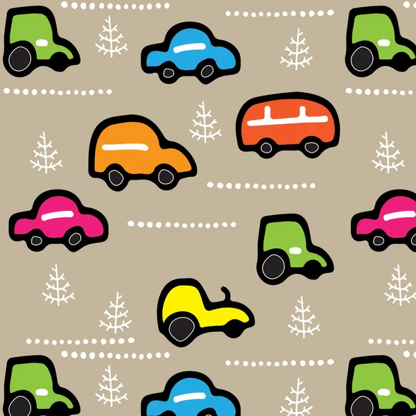 Seamless texture with little cars — Stock Vector