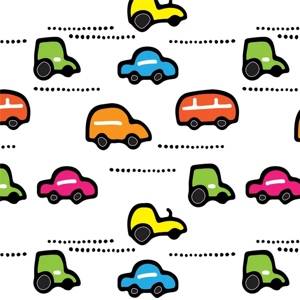 Seamless texture with little cars — Stock Vector