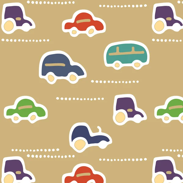 Seamless texture with little cars — Stock Vector