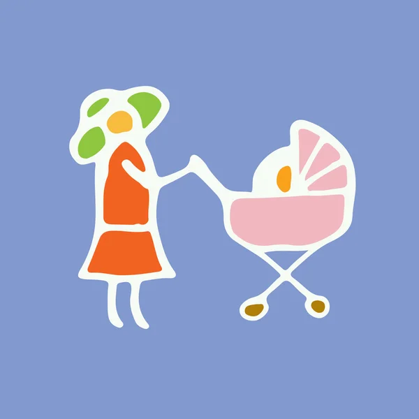 Mãe com ícone de bebê — Vetor de Stock