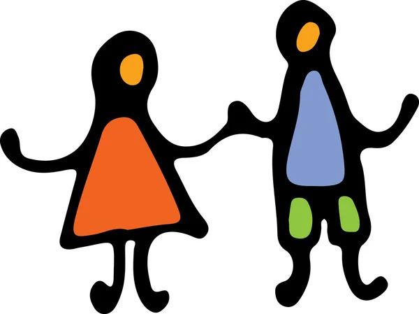 Icône de couple coloré — Image vectorielle