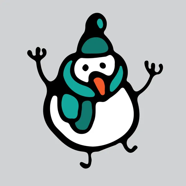 Sneeuwpop pictogram. wenskaart — Stockvector