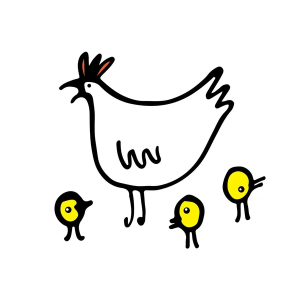 Icône famille poulet . — Image vectorielle