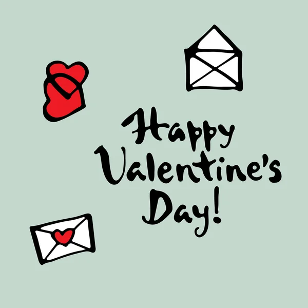 Feliz día de San Valentín carro de felicitación . — Vector de stock