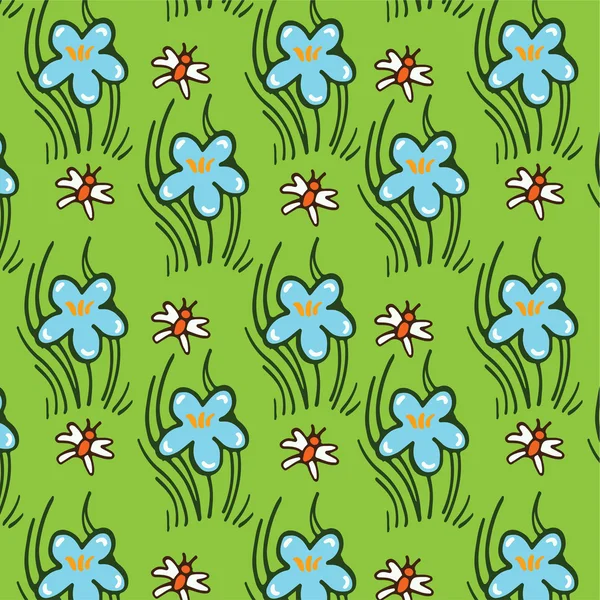 Motif floral coloré avec papillon . — Image vectorielle