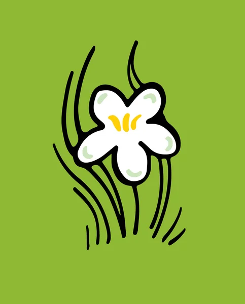 Narcissus pictogram op de groene achtergrond. — Stockvector