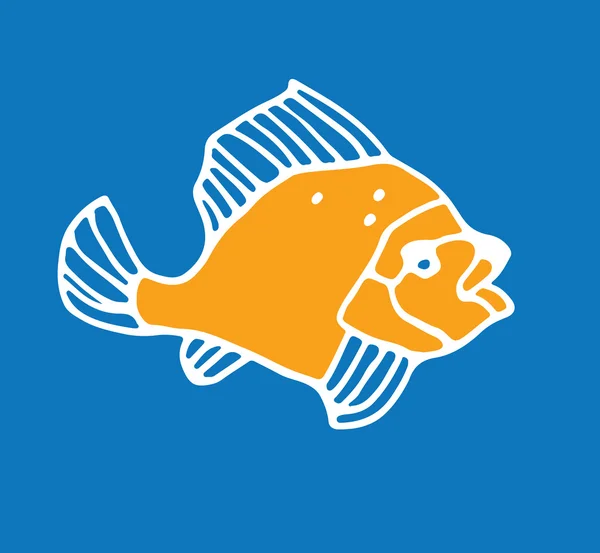 Fish drawing icon — Stock Vector