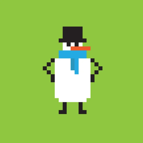 Omul de zăpadă Pixel . — Vector de stoc