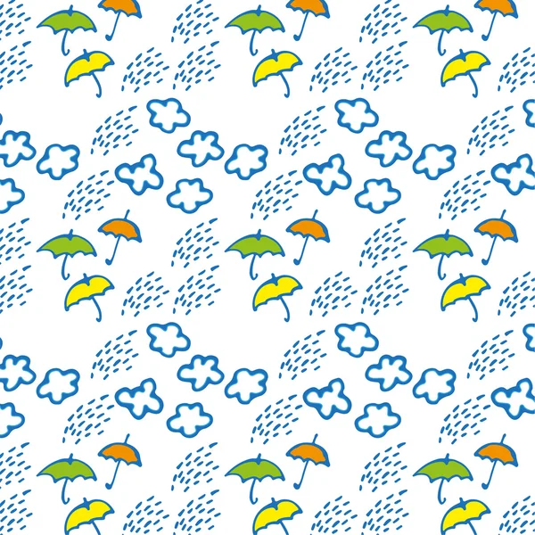 Umbrellas and rain — Stock Vector