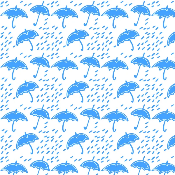 Umbrellas and rain . — Stock Vector