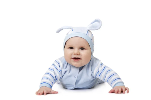 Baby in a suit of hare — Stock Photo, Image