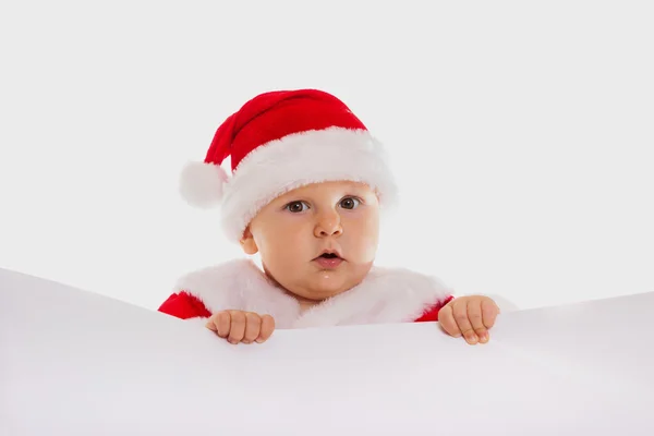 Menino Papai Noel. Retrato . — Fotografia de Stock