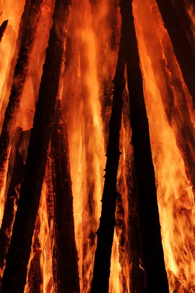 Fragment of fire of wooden construction — Stock Photo, Image