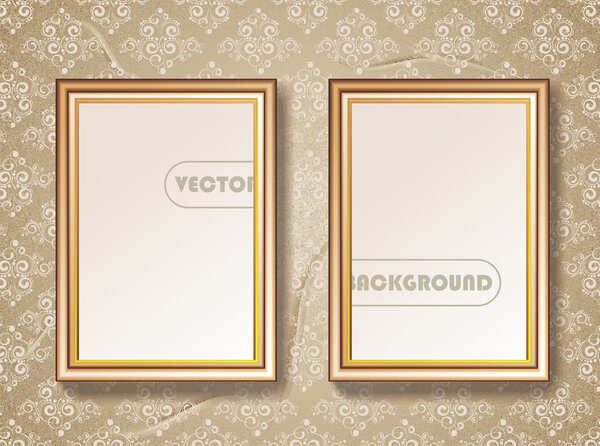 Picture Frame Wallpaper Background. Photo Frame on Grunge Wall