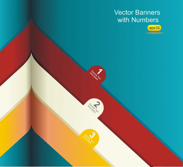 Plantilla de diseño moderno. Banderas numeradas.Líneas de corte . — Vector de stock