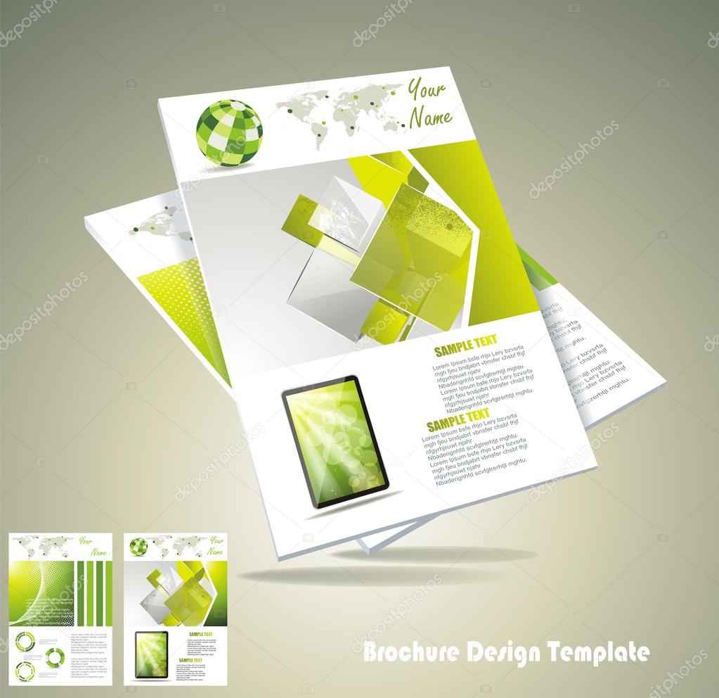Vector green brochure design set