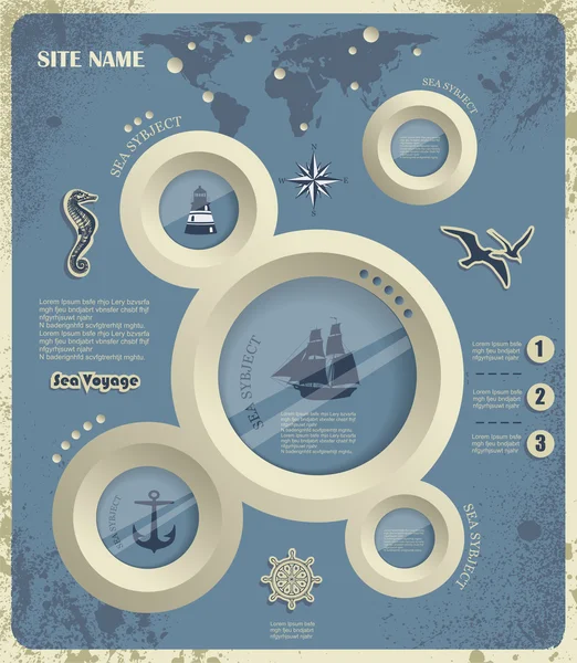 Bulle web design, sujet du voyage — Image vectorielle