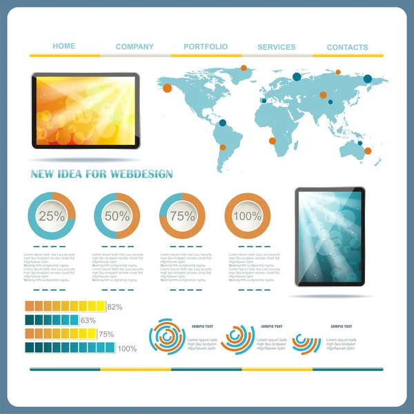 Sito web moderno modello modificabile — Vettoriale Stock