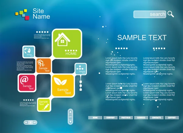 Corporate website sjabloon. creatieve multifunctionele media desig — Stockvector