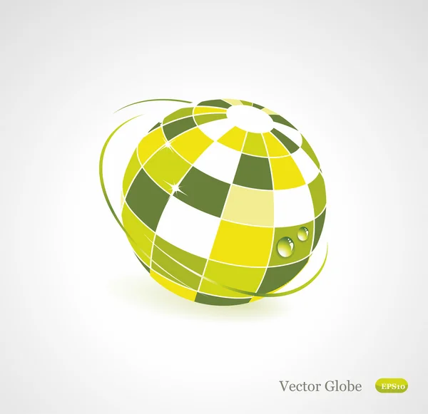 Fondo con icono globo verde — Vector de stock