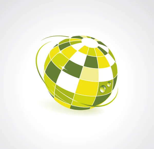 Fundo com ícone de globo verde . — Vetor de Stock
