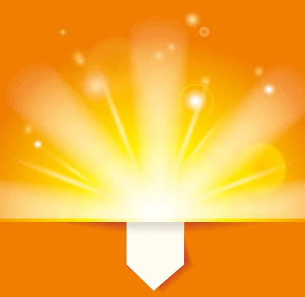 Sun Beams with Orange Yellow Blurred — Stock Vector