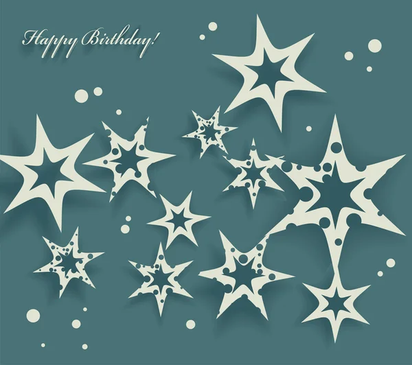 Cartão de aniversário elegante com estrelas —  Vetores de Stock
