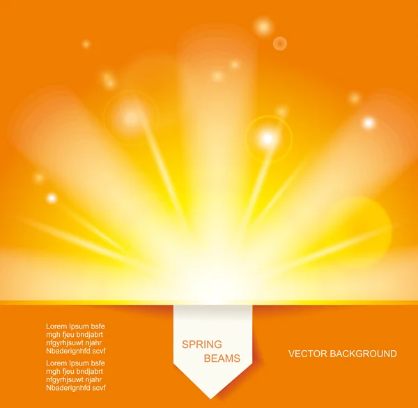 Sluneční paprsky s oranžovou žlutou rozmazanou — Stockový vektor