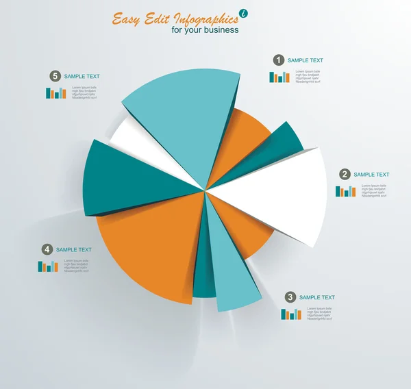 Gráfico circular de negocios — Vector de stock