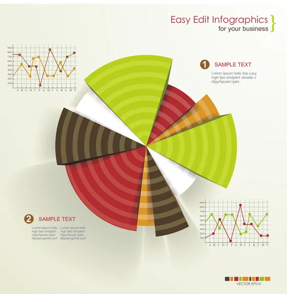 Gráfico de pizza de negócios — Vetor de Stock