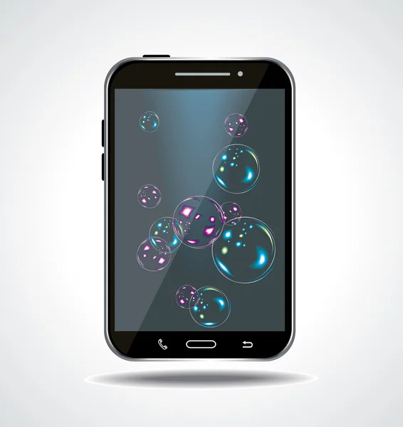 Smartphone Touchscreen isolado no fundo branco — Vetor de Stock
