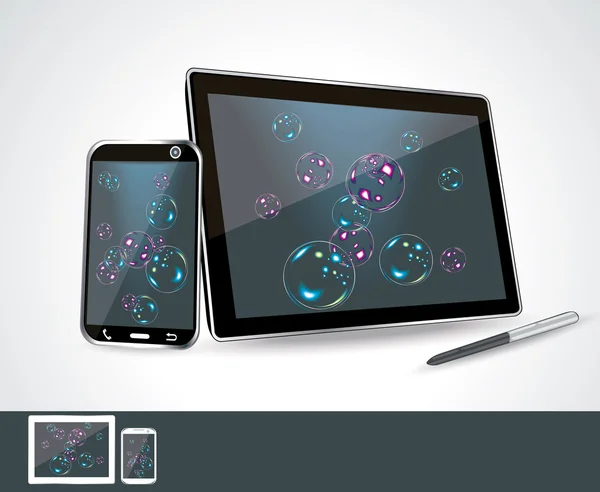 Set van vector blanco generieke tablet pc en smartphones. — Stockvector