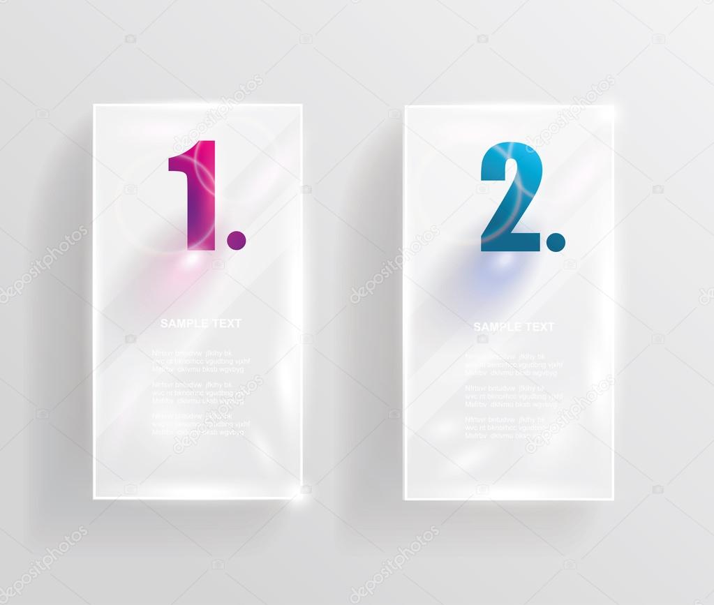 Collection of transparent glass banners