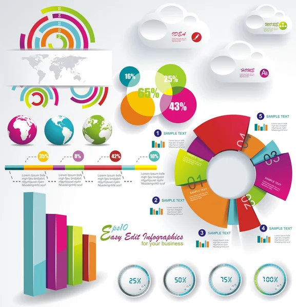 Definir elementos de infográficos —  Vetores de Stock