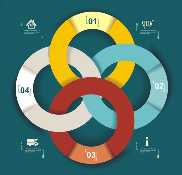 Sammanfattning av 3D Paper Infographics — Stock vektor