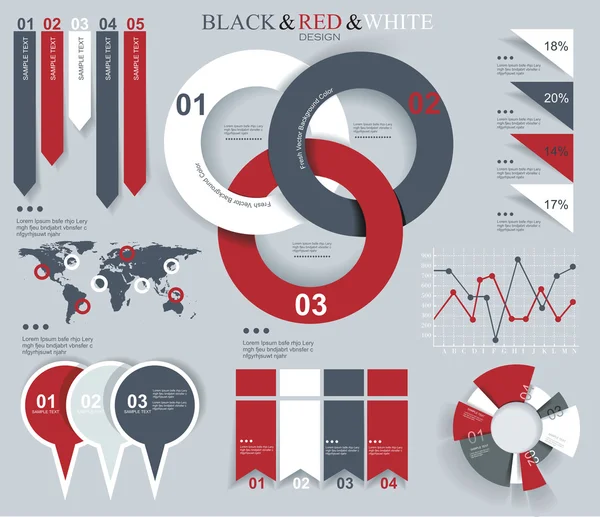 Conjunto de elementos de infografía — Vector de stock