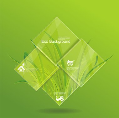 Çevre konsepti. Camın arkasındaki çimenler..