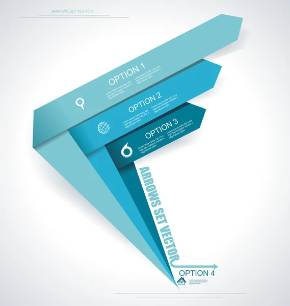 Ustaw strzałki wektorowe. Minimalna infografika. — Wektor stockowy