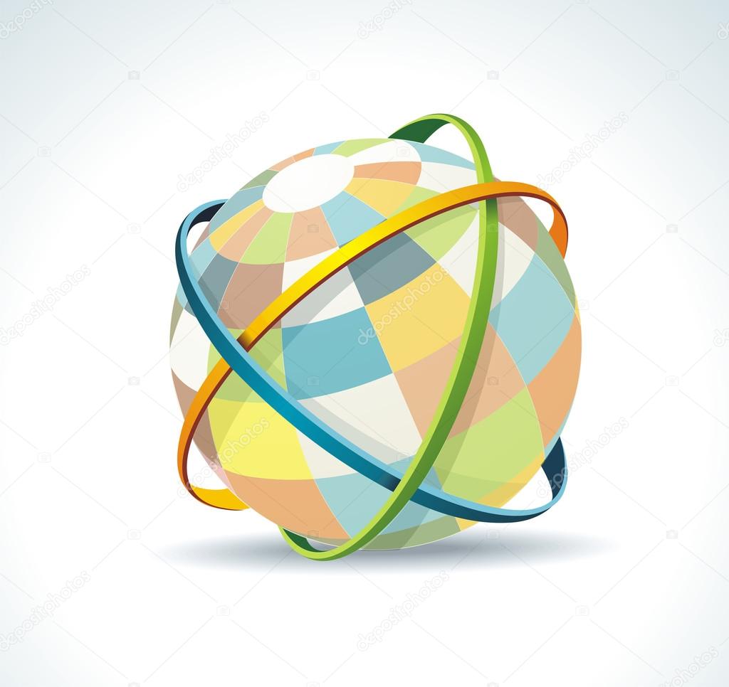 Abstract globe symbol internet and social network concept.