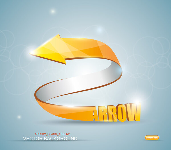 Gold Arrow. Vector Symbol.