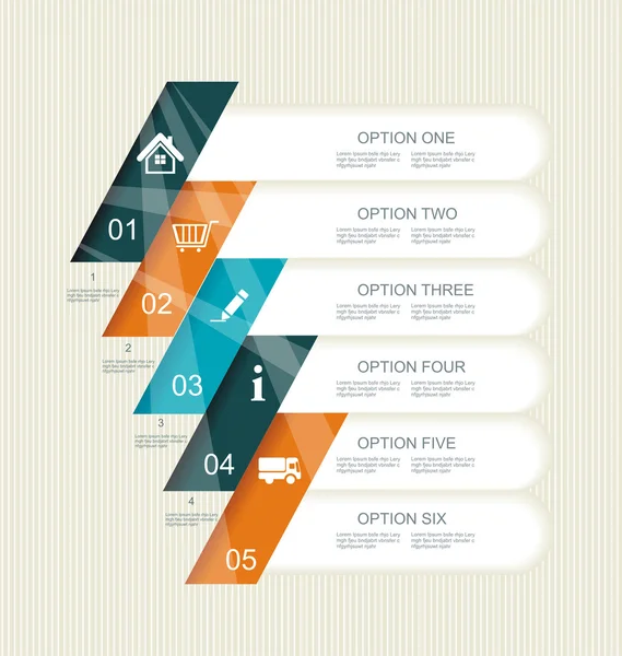 Bannière moderne d'options d'étape . — Image vectorielle