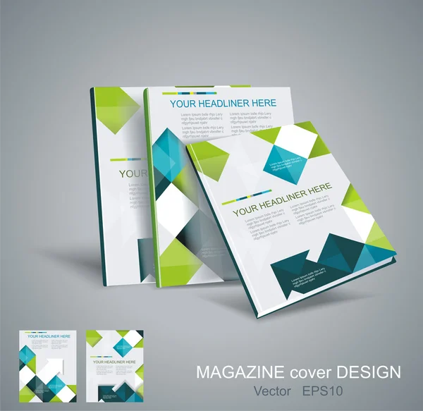 Modello di brochure vettoriale con cubi ed elementi frecce. — Vettoriale Stock
