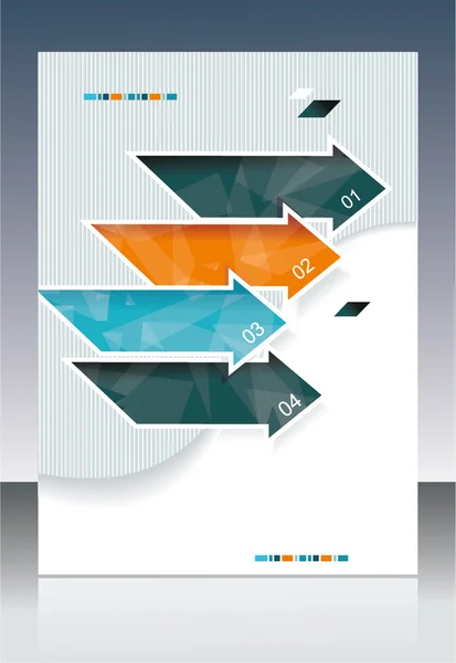 Diseño de plantilla de folleto vectorial con elementos de cubos y flechas . — Vector de stock