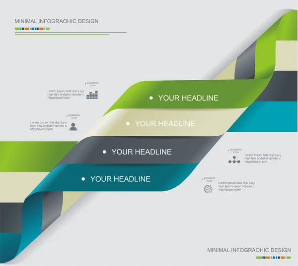 Bannière moderne d'options d'infographie en spirale . — Image vectorielle