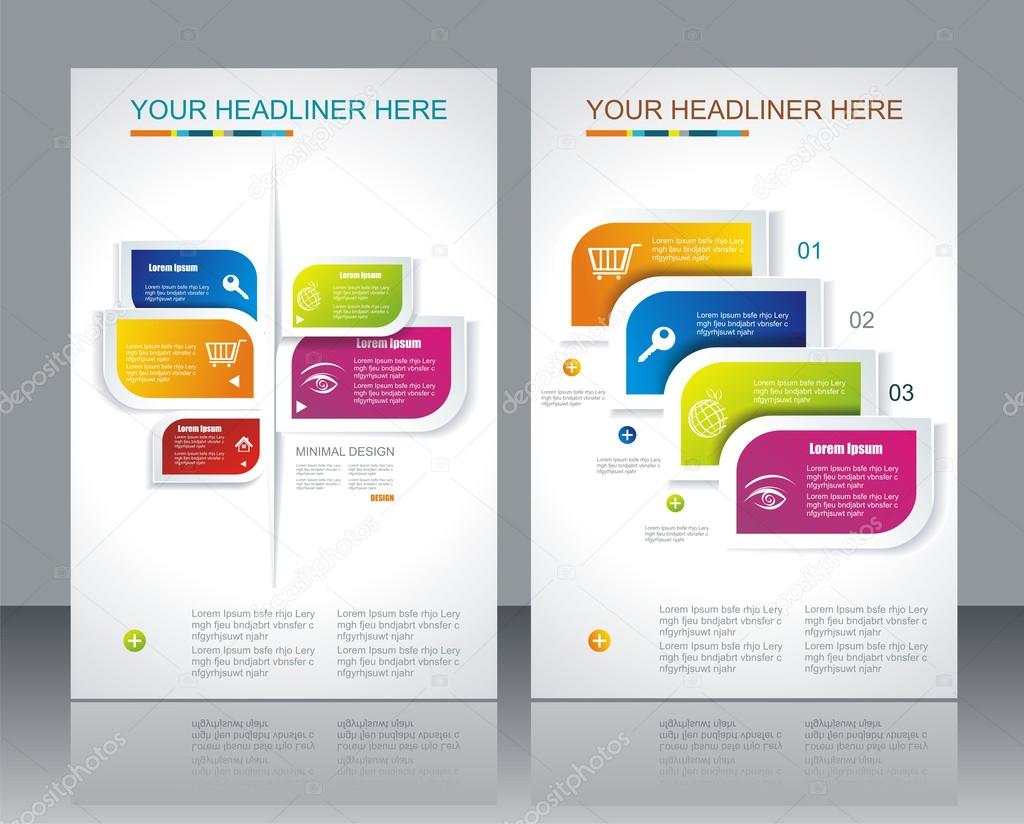 Vector brochure template design with abstract elements.