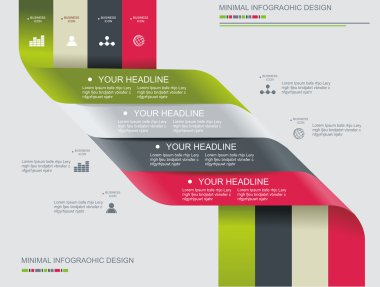 Modern spiral infographics options banner. clipart