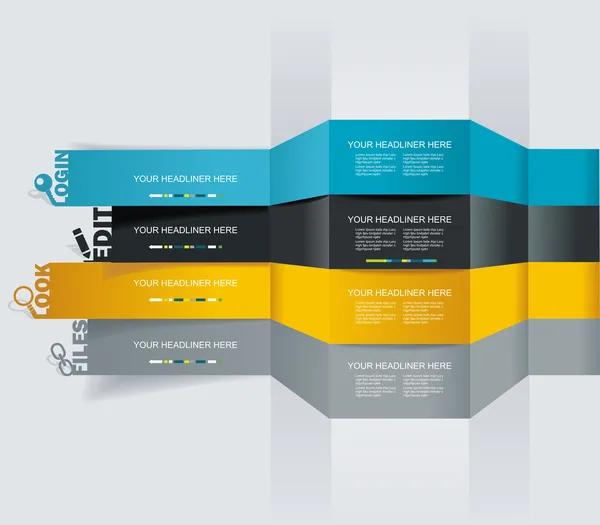 Plantilla de diseño web vectorial - líneas horizontales en perspectiva — Vector de stock