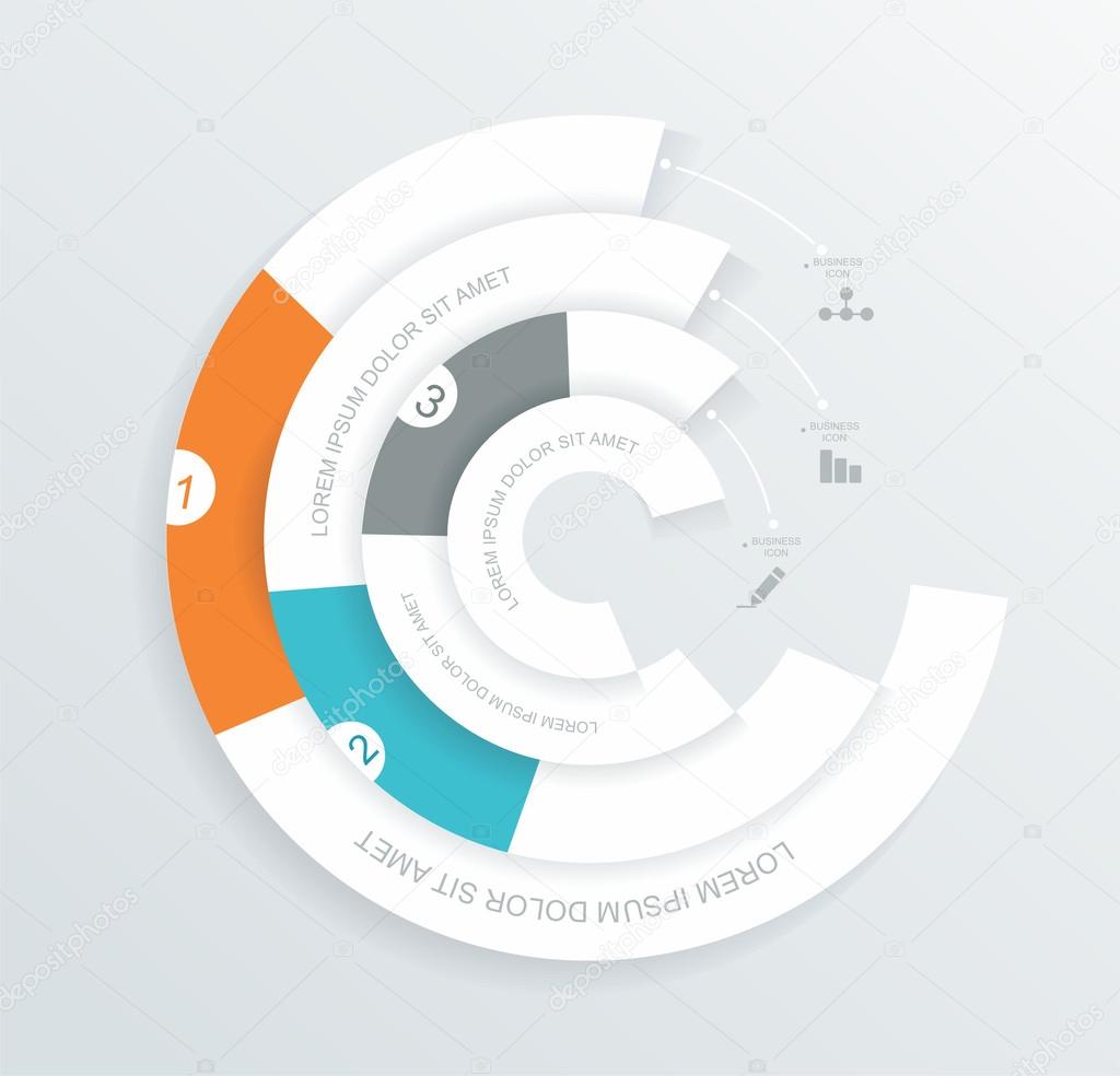 Infographics circle origami style