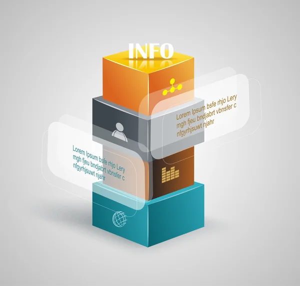 Diagrammvorlage für multidirektionale Zeiger auf einem Wegweiser — Stockvektor